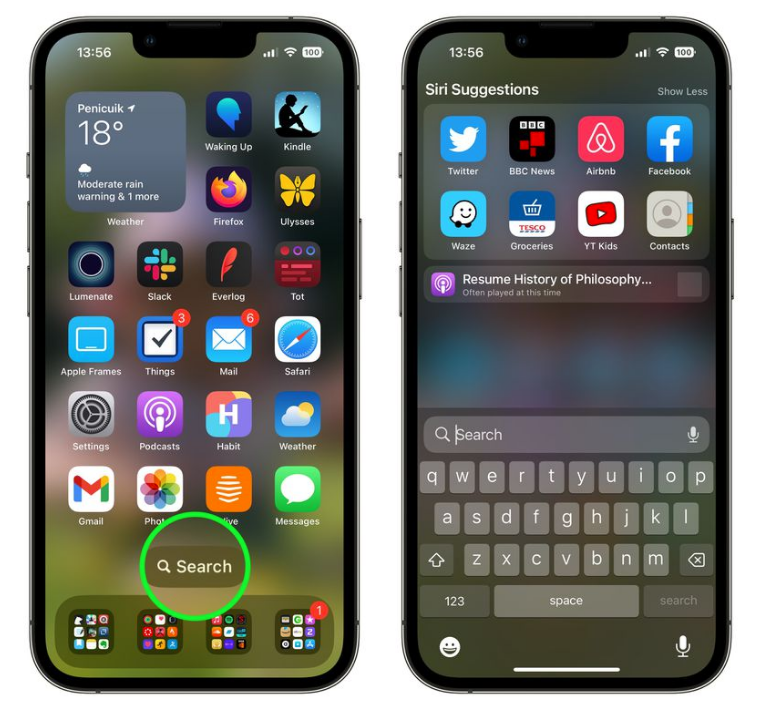 兰溪苹果手机维修分享升级到 iOS 16 后，如何删除主屏幕上的搜索按钮 